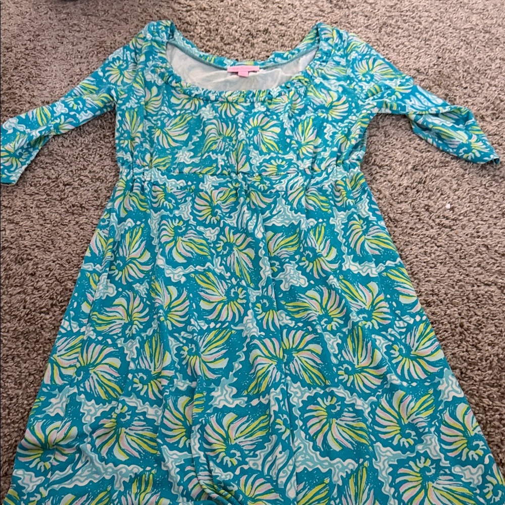 Lilly Pulitzer Blue and Green Swirl Kids Dress